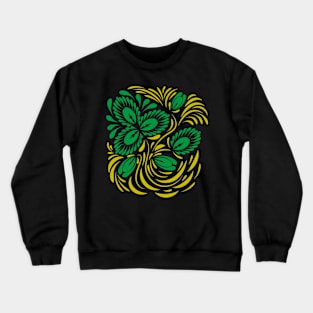 Folk floral print . Abstract flowers art , poster. Crewneck Sweatshirt